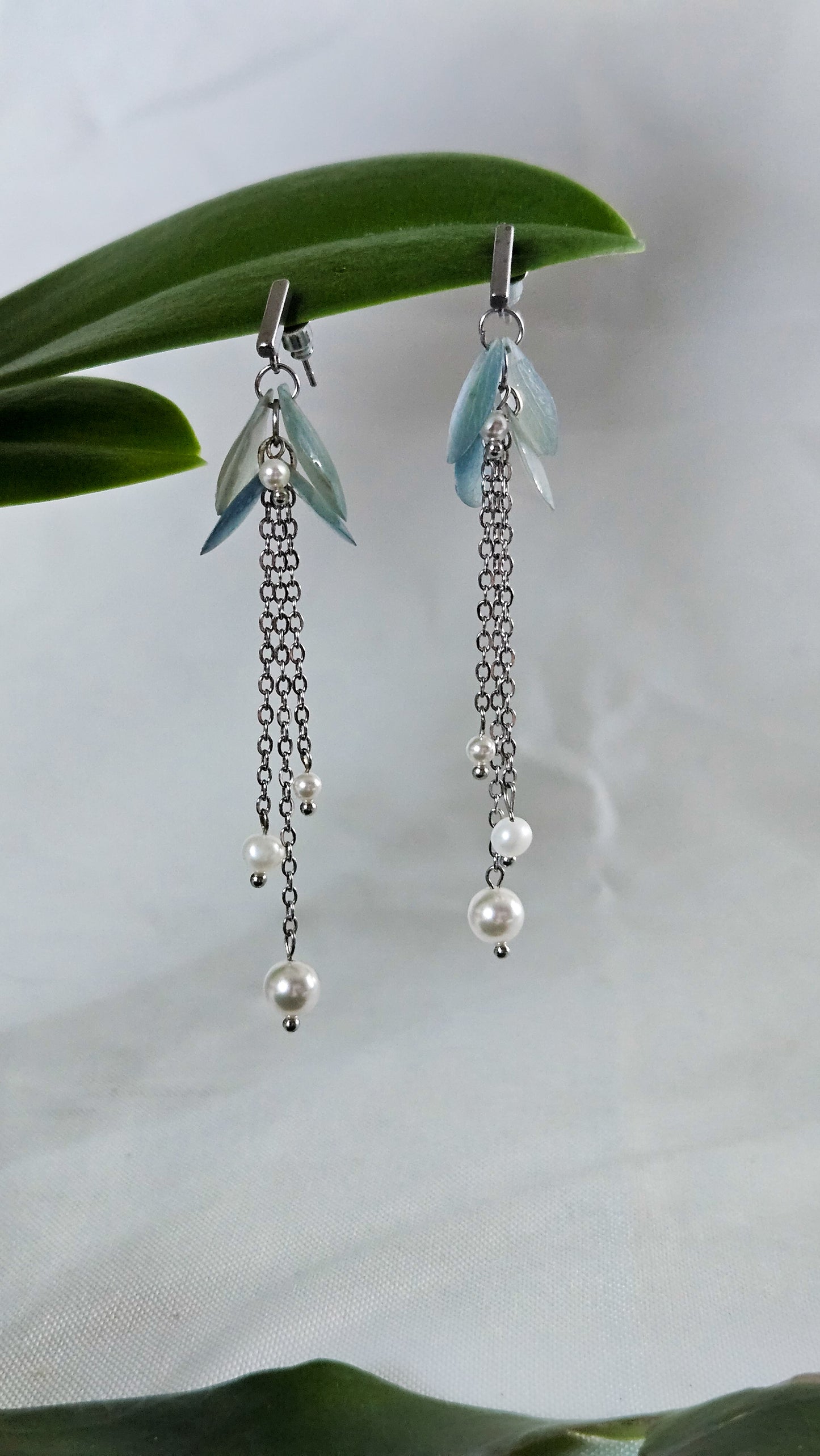 Petal and Pearl Chandelier Earrings