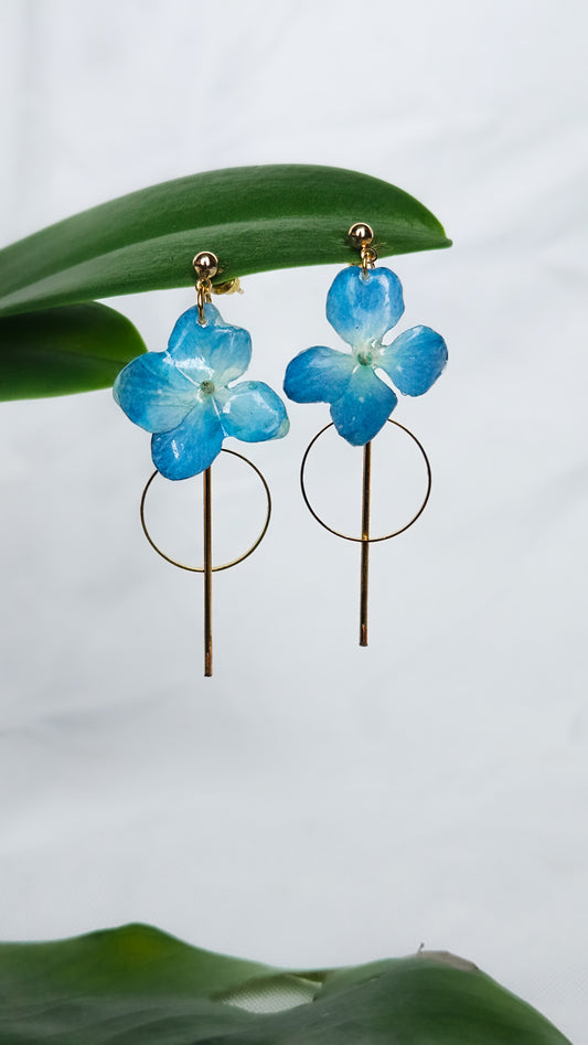 Blue Drop Hydrangea Earrings