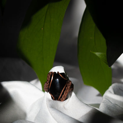 Black Onyx Wire-Wrap Ring