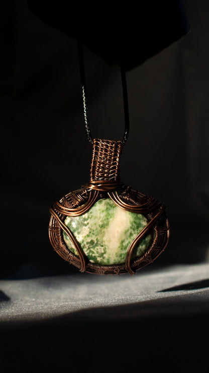 Moss Agate Copper Pendant