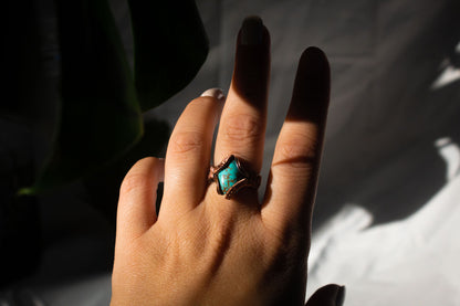 Turquoise Oval Copper Ring